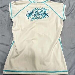 Billabong Women's Cream Top with Blue Accents